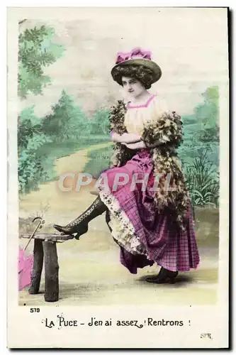 Cartes postales Fantaisie Femme la puce