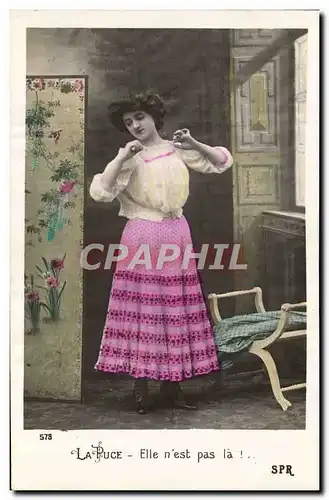 Cartes postales Fantaisie Femme la puce