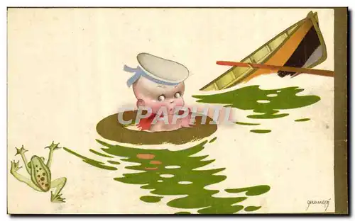 Cartes postales Grenouille Crapaud Enfant Marin