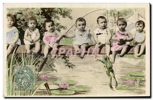 Cartes postales Fantaisie Enfants Bebe Grenouille Crapaud