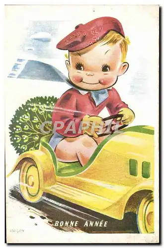 Cartes postales Fantaisie Illustrateur Enfant Automobile