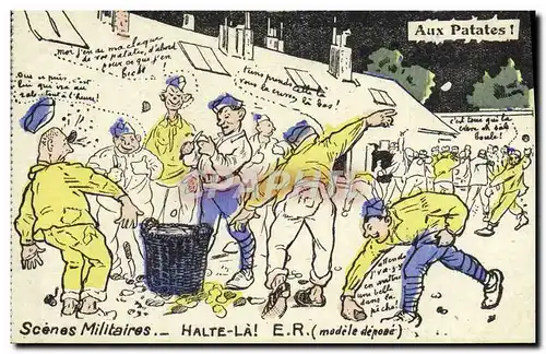 Cartes postales Fantaisie Militaria Aux patates