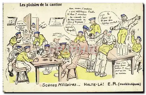 Ansichtskarte AK Fantaisie Militaria Les plaisirs de la cantine