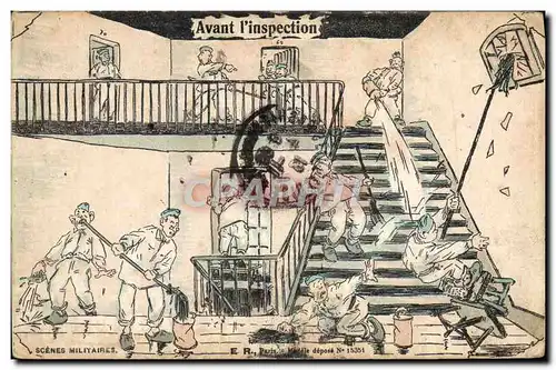 Cartes postales Fantaisie Militaria Avant l&#39inspection