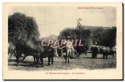 Cartes postales Folklore Types d&#39Auvergne La fenaison TOP
