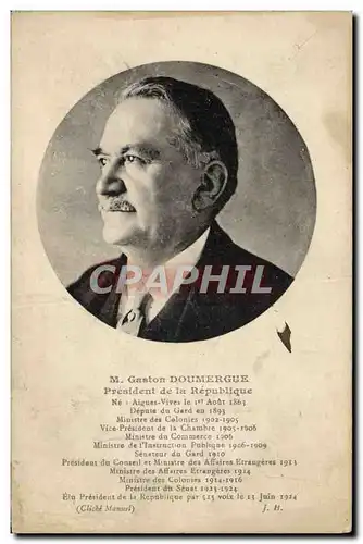 Ansichtskarte AK Gaston Doumergue President de la Republique