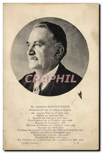 Cartes postales Gaston Doumergue President de la Republique