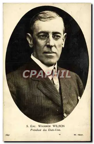 Cartes postales Woodrow Wilson President des Etats-Unis