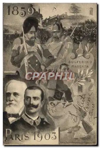 Cartes postales Vittorio Emanuele Solferino Magenta 1859 Paris 1903