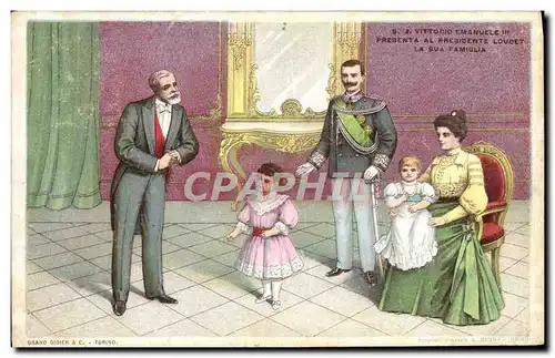 Cartes postales Vittorio Emanuele III Loubet