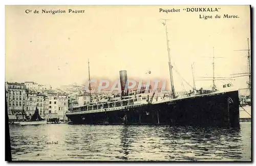 Cartes postales Bateau Paquebot Doukkala Ligne du Maroc Cie de Navigation Paquet