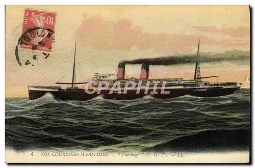 Cartes postales Bateau Paquebot Carthage CGT