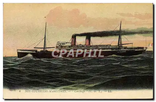 Cartes postales Bateau Paquebot Carthage CGT