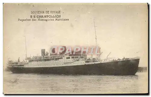 Cartes postales Bateau Paquebot des Messageries Maritimes SS Champollion