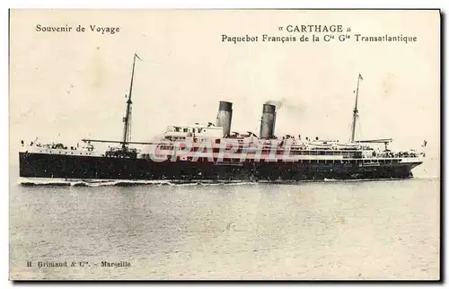 Ansichtskarte AK Bateau Paquebot Francais de la Cie Gle Transatlantique Carthage