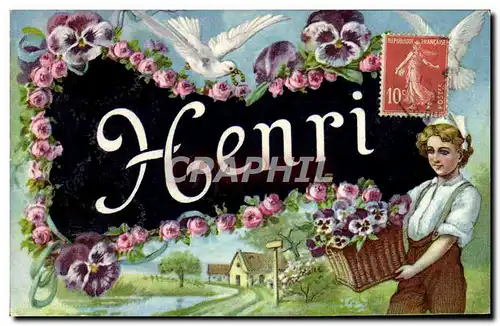 Cartes postales Fantaisie Prenom Henri