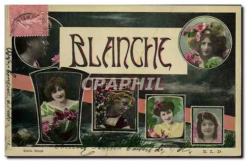 Cartes postales Fantaisie Prenom Blanche