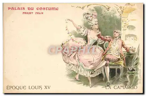 Ansichtskarte AK Illustrateur Palais du Costume Projet Felix Le Camargo Epoque Louis XV