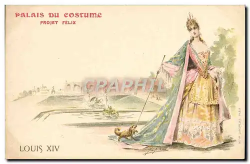 Ansichtskarte AK Illustrateur Palais du Costume Projet Felix Louis XIV Chien