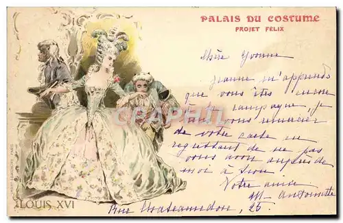 Ansichtskarte AK Illustrateur Palais du Costume Projet Felix Louis XVI