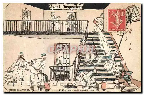 Cartes postales Militaria avant l&#39inspection