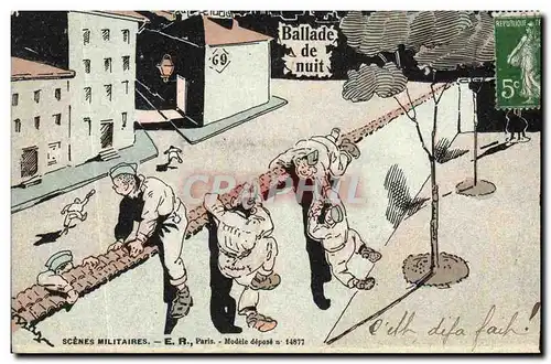 Cartes postales Militaria Ballade de nuit