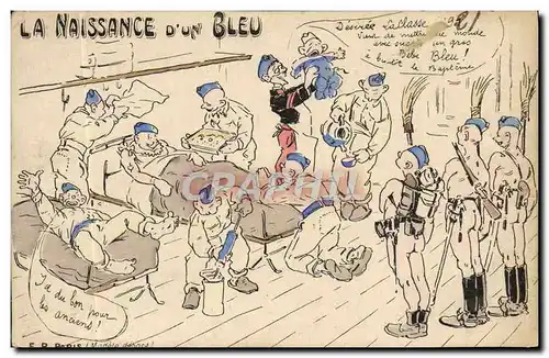 Cartes postales Militaria La naissance d&#39un bleu