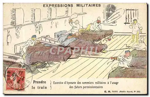 Cartes postales Militaria Prendre le train