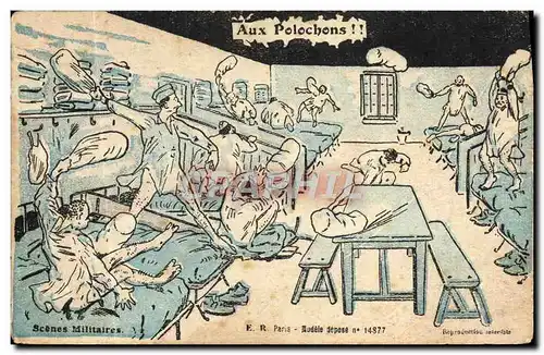 Cartes postales Militaria Aux polochons