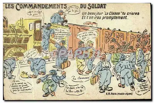 Cartes postales Militaria Les commandements du soldat