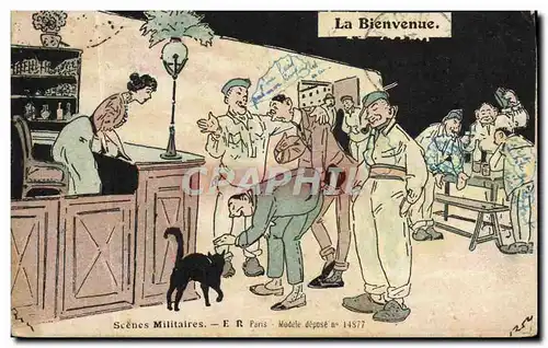 Ansichtskarte AK Militaria La bienvenue Chat