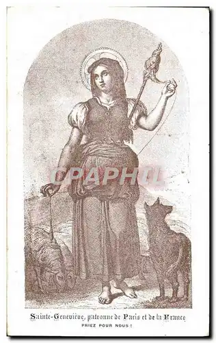 Ansichtskarte AK Sainte Genevieve patronne de Paris et de la France Loup Mouton