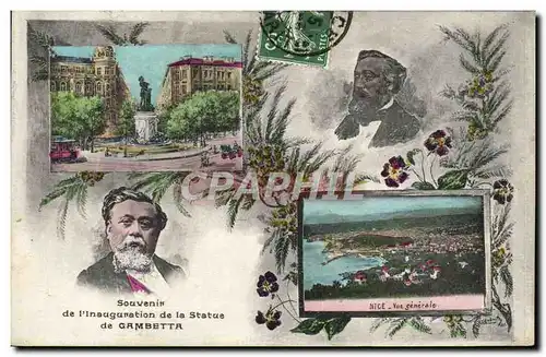 Cartes postales Souvenir de l&#39inauguration de la statue de Gambetta Nice Vue generale