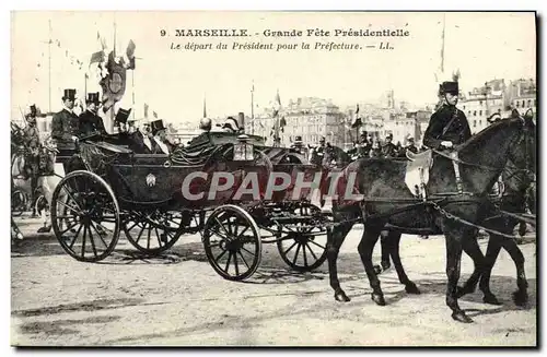 Ansichtskarte AK Marseille Grande fete presidentielle Le depart du President pour la Prefecture