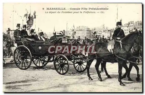 Cartes postales Marseille Grande fete presidentielle Le depart du President pour la Prefecture