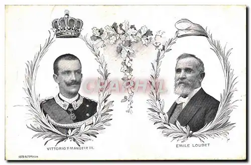 Cartes postales loubet Vittorio Emanuele III