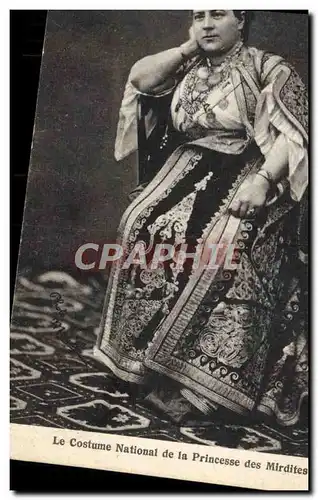 Cartes postales Le costume national de la princesse des Mirdites