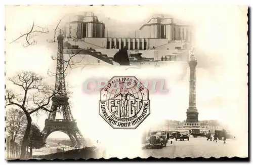 Cartes postales moderne Paris Tour Eiffel Le Trocadero La place de la Bastille Mai 1948 Rassemblement sportif internatio