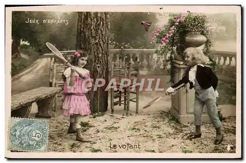 Cartes postales Enfant Badmington Le volant