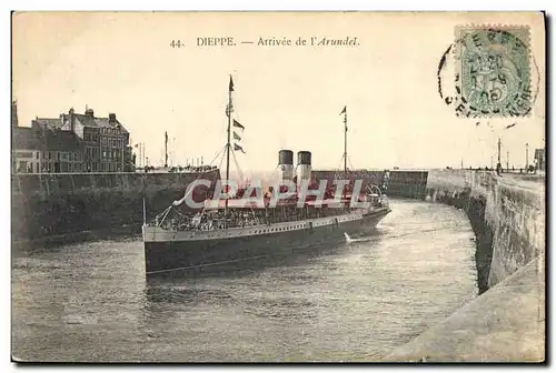 Cartes postales Dieppe Arrivee de l'Arundel