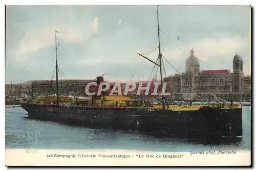 Ansichtskarte AK Compagnie Generale Transatlantique Duc de Bragance Marseille