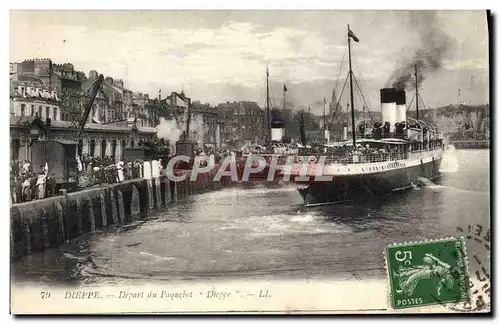 Ansichtskarte AK Dieppe Depart du Paquebot Dieppe