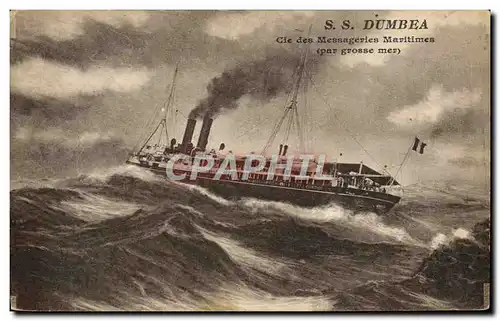 Cartes postales SS Dumbea Cie des Messageries Maritimes