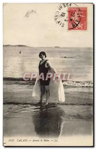 Cartes postales Fantaisie Femme Maillot de bain Calais Avant le bain