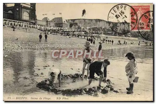 Ansichtskarte AK Fantaisie Dieppe Scene de plage Enfants