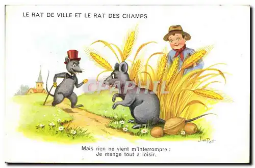 Ansichtskarte AK Le rat de vill et le rat des champs