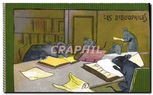 Ansichtskarte AK Rats Souris les bibliophiles Bibliotheque Chabert Rue de Rome Marseille