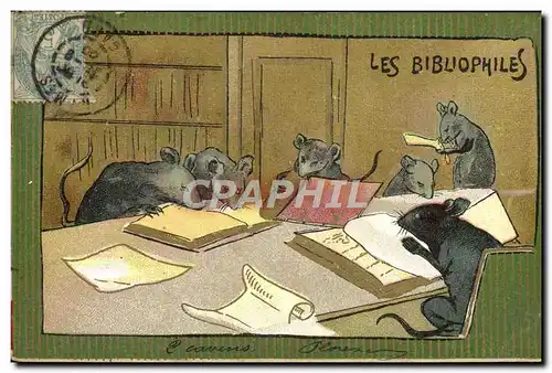 Ansichtskarte AK Rats Souris les bibliophiles Bibliotheque Chabert Rue de Rome Marseille