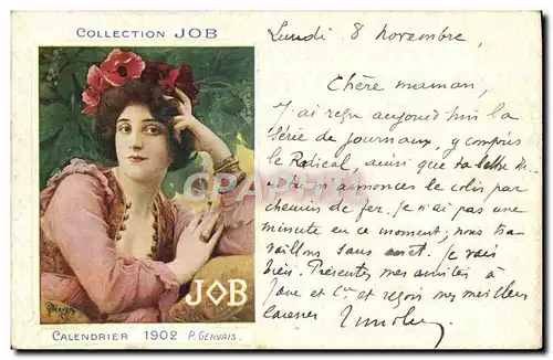 Cartes postales Fantaisie Illustrateur Papier a cigarettes Job Calendrier 1902 Gervais