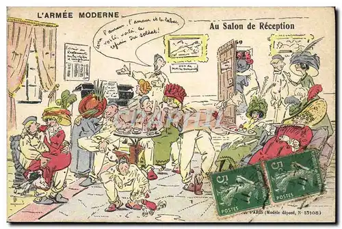 Cartes postales Militaria Au salon de reception